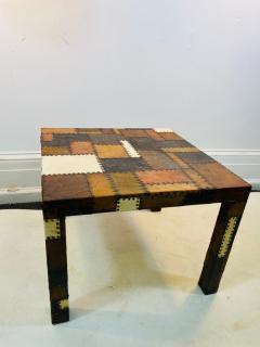 MODERN STUDDED LEATHER PATCHWORK TABLE - 1558616