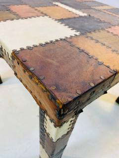 MODERN STUDDED LEATHER PATCHWORK TABLE - 1558621