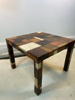 MODERN STUDDED LEATHER PATCHWORK TABLE - 1558639