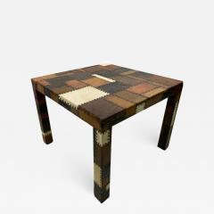 MODERN STUDDED LEATHER PATCHWORK TABLE - 1565273