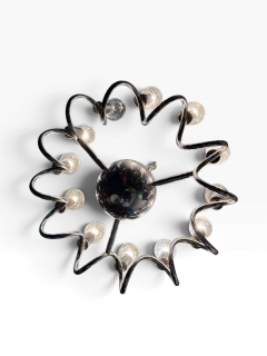 MODERNIST 1970S CHROME SPIRAL 12 LIGHT CHANDELIER - 4779481