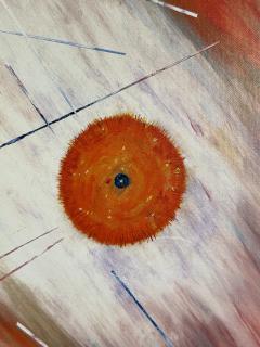 MODERNIST ABSTRACT PAINTING OCULUS SIGNED - 4649117