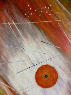 MODERNIST ABSTRACT PAINTING OCULUS SIGNED - 4649120