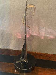 MODERNIST ART DECO COPPER STYLIZED DANCER ON BAKELITE LAMINATE WOOD BASE - 4300438