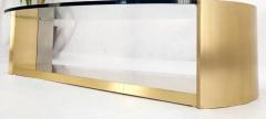 MODERNIST BRASS AND CHROME OVAL COFFEE TABLE IN THE MANNER OF MARIA PERGAY - 3445065