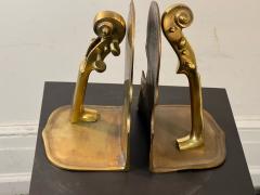 MODERNIST BRONZE BASS BOOKENDS - 3049813