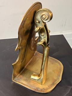 MODERNIST BRONZE BASS BOOKENDS - 3049817