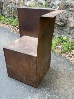 MODERNIST BRUTALIST SCULPTURAL CUBISTIC STEEL CHAIR - 4143449