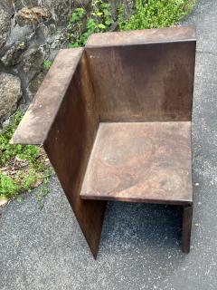 MODERNIST BRUTALIST SCULPTURAL CUBISTIC STEEL CHAIR - 4143450