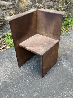 MODERNIST BRUTALIST SCULPTURAL CUBISTIC STEEL CHAIR - 4143451