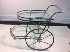 MODERNIST CHROME AND GLASS BAR CART - 3347322