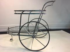 MODERNIST CHROME AND GLASS BAR CART - 3347329