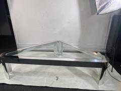 MODERNIST CHROME AND GLASS TRIANGULAR COFFEE TABLE - 3393909