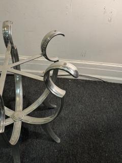 MODERNIST CHROME CURVED STRAP TABLE - 4318083