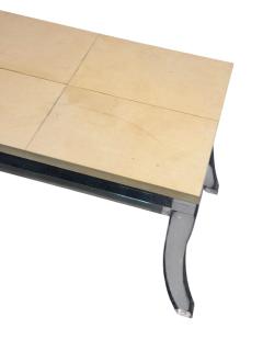 MODERNIST GOATSKIN TOP LUCITE BASE COFFEE TABLE - 4562979