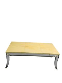 MODERNIST GOATSKIN TOP LUCITE BASE COFFEE TABLE - 4563066