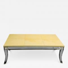 MODERNIST GOATSKIN TOP LUCITE BASE COFFEE TABLE - 4563077