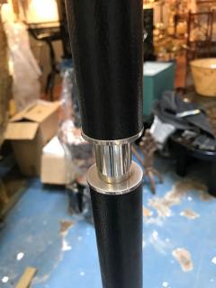 MODERNIST LEATHER CHROME AND NICKEL STANDING LAMP - 1911379