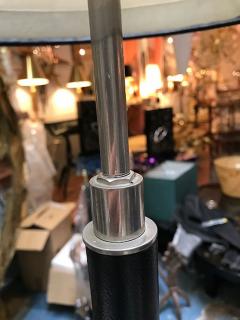 MODERNIST LEATHER CHROME AND NICKEL STANDING LAMP - 1911380