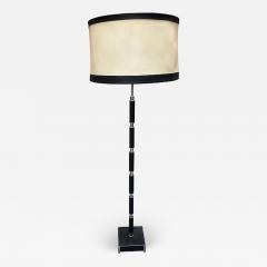 MODERNIST LEATHER CHROME AND NICKEL STANDING LAMP - 1912022