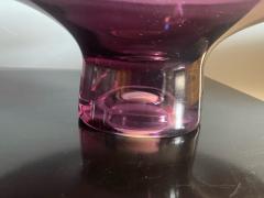 MODERNIST MID CENTURY AMETHYST GLASS FOOTED BOWL - 2313084