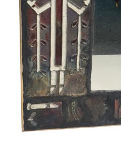 MODERNIST NATIVE AMERICAN DESIGN CERAMIC FRAMED MIRROR - 4711471