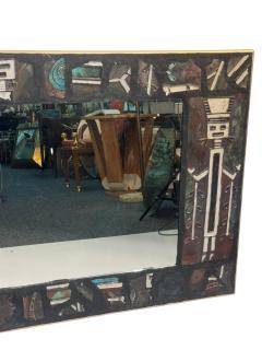 MODERNIST NATIVE AMERICAN DESIGN CERAMIC FRAMED MIRROR - 4711473