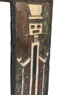 MODERNIST NATIVE AMERICAN DESIGN CERAMIC FRAMED MIRROR - 4711476