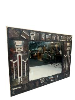 MODERNIST NATIVE AMERICAN DESIGN CERAMIC FRAMED MIRROR - 4711478
