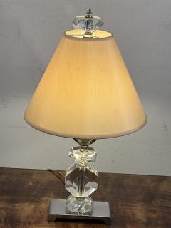 MODERNIST PAIR OF ART DECO CRYSTAL AND CHROME LAMPS - 3636315