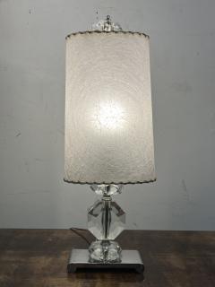 MODERNIST PAIR OF ART DECO CRYSTAL AND CHROME LAMPS - 3636317