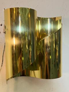 MODERNIST PAIR OF GOLD PLATED CURVED SCONCES - 3043017