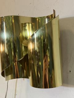 MODERNIST PAIR OF GOLD PLATED CURVED SCONCES - 3043248