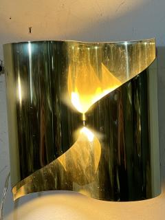 MODERNIST PAIR OF GOLD PLATED CURVED SCONCES - 3043254