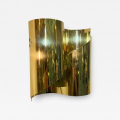 MODERNIST PAIR OF GOLD PLATED CURVED SCONCES - 3154433