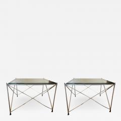 MODERNIST PAIR OF MOLECULAR FORM CHROME AND GLASS TABLES - 1953476