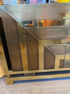 MODERNIST POLISHED AND PATINATED BRASS CREDENZA - 3022456