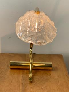 MODERNIST POLISHED BRASS AND MURANO GLASS SHADE DESK LAMP - 1218305
