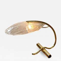 MODERNIST POLISHED BRASS AND MURANO GLASS SHADE DESK LAMP - 1225919