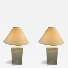 MODERNIST RECTANGULAR COCENTRIC DESIGN WHITE CERAMIC LAMPS - 4782303