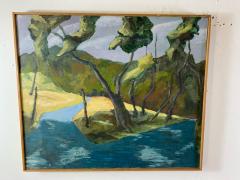 MODERNIST RIVER IN VALLEY PAINTING - 1499704