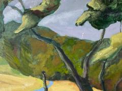 MODERNIST RIVER IN VALLEY PAINTING - 1501135