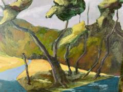 MODERNIST RIVER IN VALLEY PAINTING - 1501136