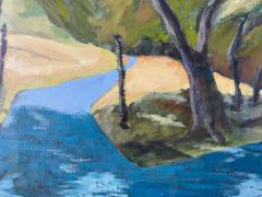 MODERNIST RIVER IN VALLEY PAINTING - 1501137