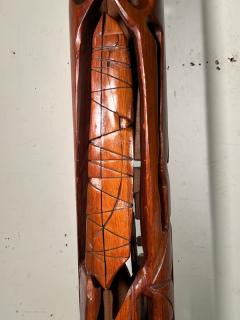 MODERNIST SIGNED ABSTRACT CARVED TOTEM SCULPTURE - 2804900