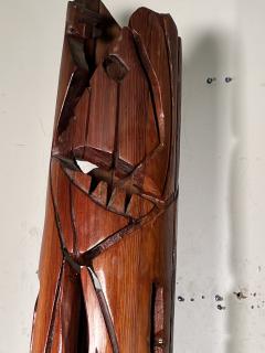 MODERNIST SIGNED ABSTRACT CARVED TOTEM SCULPTURE - 2809900