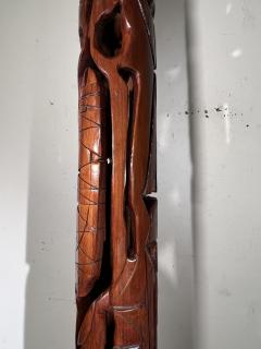 MODERNIST SIGNED ABSTRACT CARVED TOTEM SCULPTURE - 2809902