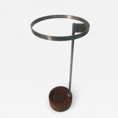 MODERNIST STEEL AND ROUND WOOD BASE UMBRELLA STAND - 729012