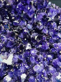 MONUMENTAL AMETHYST POINT FLUORITE AND CALCITE HEART SCULPTURE ON CUSTOM STAND - 4027478