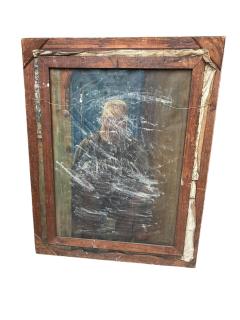 MONUMENTAL ANTIQUE PORTRAIT OF A KNIGHT ON A SHIP AT SEA SIGNED DATED 1925 - 4578494